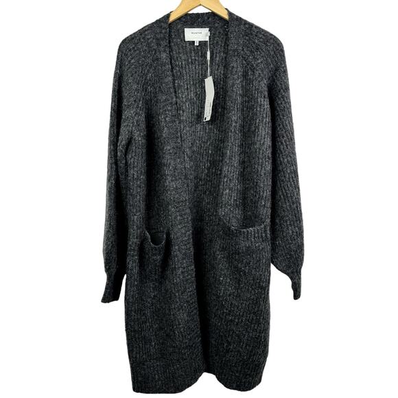 MUNTHE Riga Knit Long Loose Wool Ribbed Long Cardigan Size 10 NWT - Picture 3 of 11